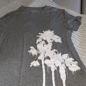 Banana Republic Gray Tee with White Palm Design
